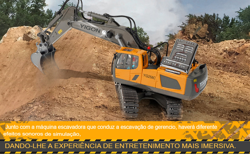 Nova escavadeira RC 2.4G com controle remoto, veículo de engenharia, caminhão de esteira, trator de brinquedo para meninos e crianças