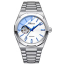 Relógio de pulso mecânico masculino , relógio esportivo à prova d'água de aço inoxidável