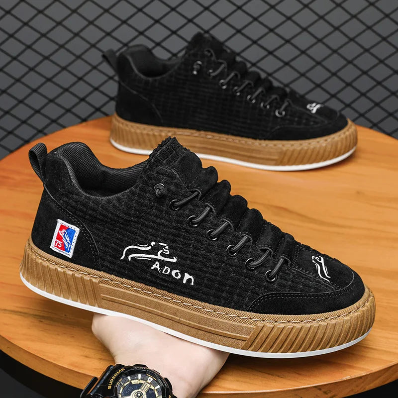 Tênis masculinos de marca, calçados casuais de grife da moda para homens, calçados vulcanizados com plataforma confortável, tênis masculino original novo