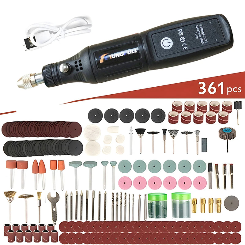 Mini furadeira elétrica sem fio USB Mini furadeira portátil Ferramenta rotativa Caneta de gravação para marcenaria Ferramentas Dremel para joias Metal Vidro