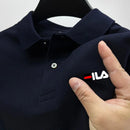 Camisa polo masculina bordada com lapela  nova camisa polo de verão 2025, manga curta, casual, promoção imperdível