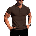 Camisa polo masculina de manga curta, elástica, para corrida, fitness, verão, com base de malha fina