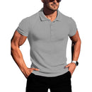 Camisa polo masculina de manga curta, elástica, para corrida, fitness, verão, com base de malha fina