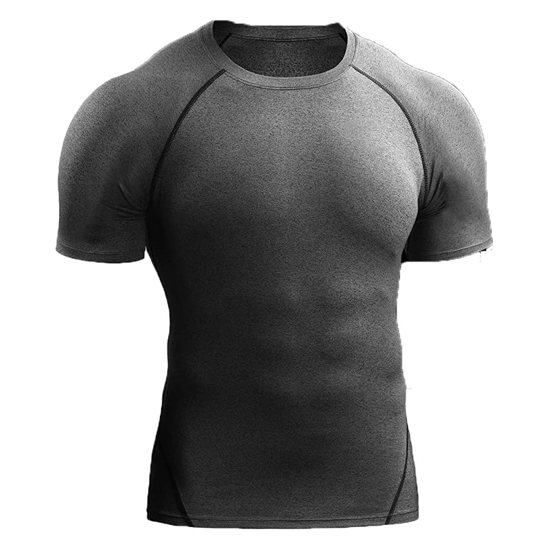Camiseta de compressão masculina 2025, esportiva, de verão, para corrida, elástica, de secagem rápida, para academia e treino, camisetas masculinas