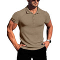 Camisa polo masculina de manga curta, elástica, para corrida, fitness, verão, com base de malha fina