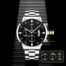 Relógio de pulso de quartzo com calendário de luxo da moda masculina, relógio de negócios masculino, pulseira, relógio de pulso