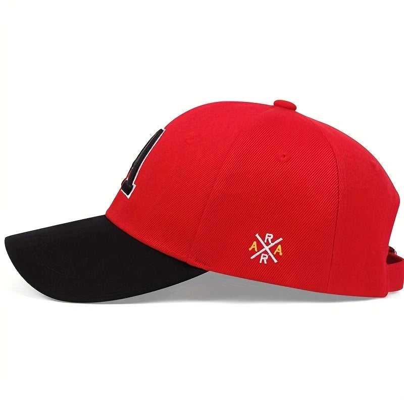 Boné de beisebol unissex com letra A e bordado