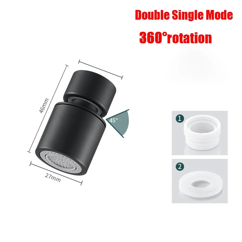 Torneira Universal 360° para Cozinha – Arejador Anti-respingo para Torneira de Banheiro – Bico Giratório com 2 Modos – Borbulhador para Pia de Cozinha