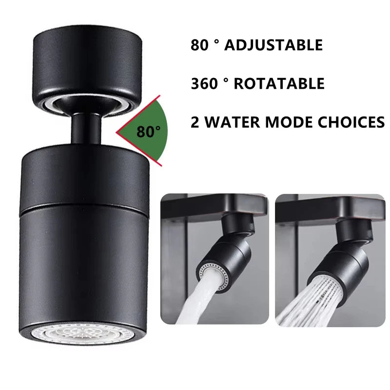 Torneira Universal 360° para Cozinha – Arejador Anti-respingo para Torneira de Banheiro – Bico Giratório com 2 Modos – Borbulhador para Pia de Cozinha