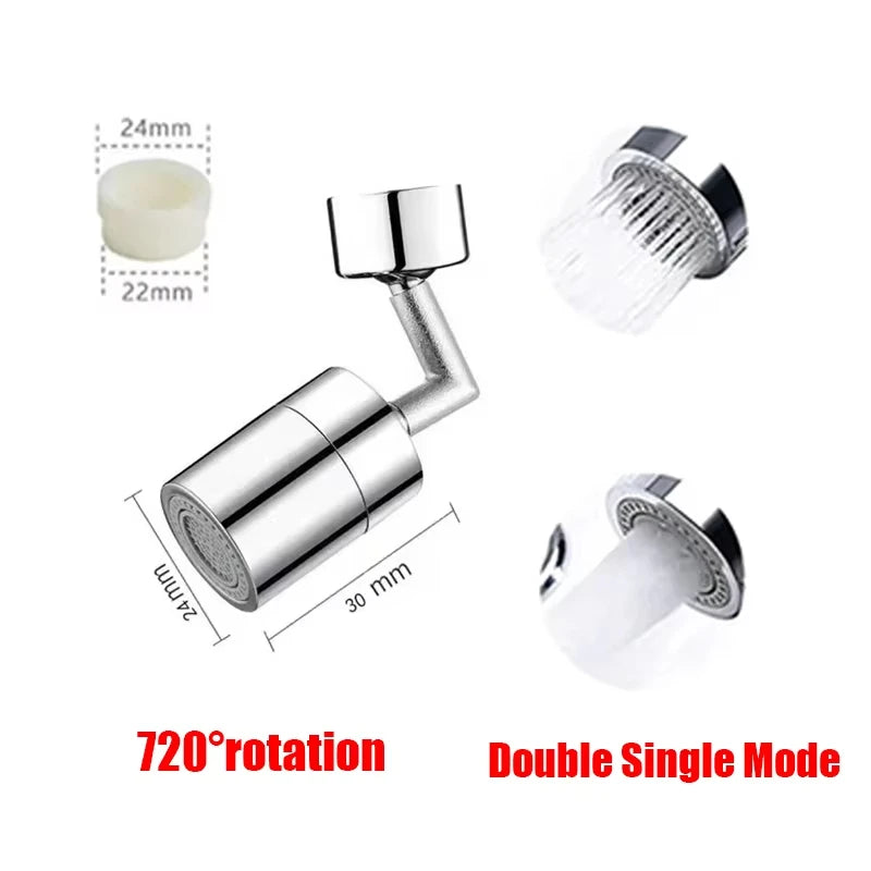 Torneira Universal 360° para Cozinha – Arejador Anti-respingo para Torneira de Banheiro – Bico Giratório com 2 Modos – Borbulhador para Pia de Cozinha