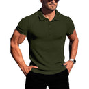 Camisa polo masculina de manga curta, elástica, para corrida, fitness, verão, com base de malha fina