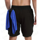 Shorts de corrida Kawasaki 2 em 1 para treino, masculino, para academia, esportivo, com forro de compressão, bolso para celular e alça para toalha