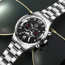 Conjunto de 5 relógios de pulso masculinos DEYROS Fashion com calendário, relógios de pulso de quartzo em aço inoxidável para homens, relógios casuais com colar e pulseira