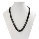 Colar de corrente cubana simples para homens, cor dourada/preta, corrente de alumínio no pescoço, gargantilha, joia para festa, presente faça você mesmo