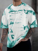 Camiseta masculina casual simples de manga curta com impressão 3D