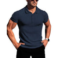 Camisa polo masculina de manga curta, elástica, para corrida, fitness, verão, com base de malha fina