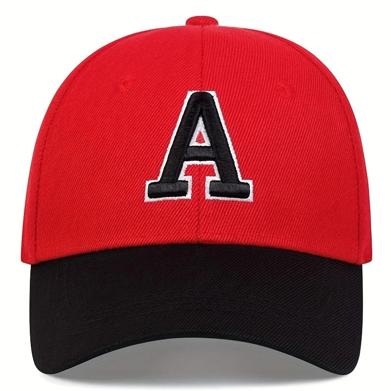Boné de beisebol unissex com letra A e bordado