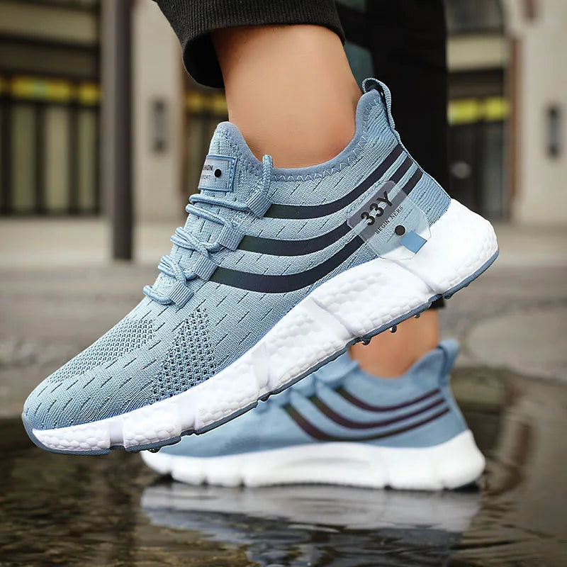 Tênis masculinos com sola grossa, respiráveis e confortáveis, ideais para uso casual, corrida leve ou verão – incluindo tamanhos grandes: