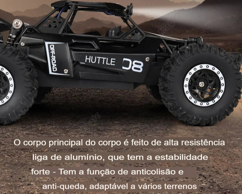 Carro RC Off-road de alta velocidade com luz LED Controle remoto Veículo de escalada Caminhões ao ar livre Carro Presentes Brinquedos para crianças