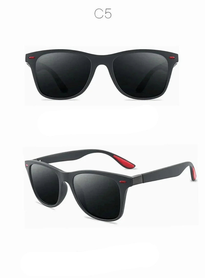 Óculos de sol polarizados quadrados femininos 2025, novos, da moda, com proteção UV400, masculinos, clássicos, retrô, design de marca, óculos de sol para dirigir