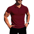 Camisa polo masculina de manga curta, elástica, para corrida, fitness, verão, com base de malha fina