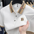 Nova camiseta polo masculina de manga curta, designer de verão, com bordado artesanal requintado e gola alta
