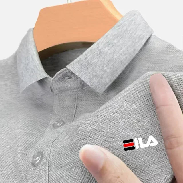 Camisa polo masculina bordada com lapela  nova camisa polo de verão 2025, manga curta, casual, promoção imperdível