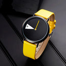 Relógio de pulso feminino Shengke Hot, relógio de pulso criativo para mulheres, relógio giratório com pulseira de couro amarelo, relógio de pulso feminino