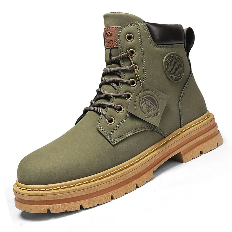 Botas de cano alto casuais  para homens, botas grossas borracha