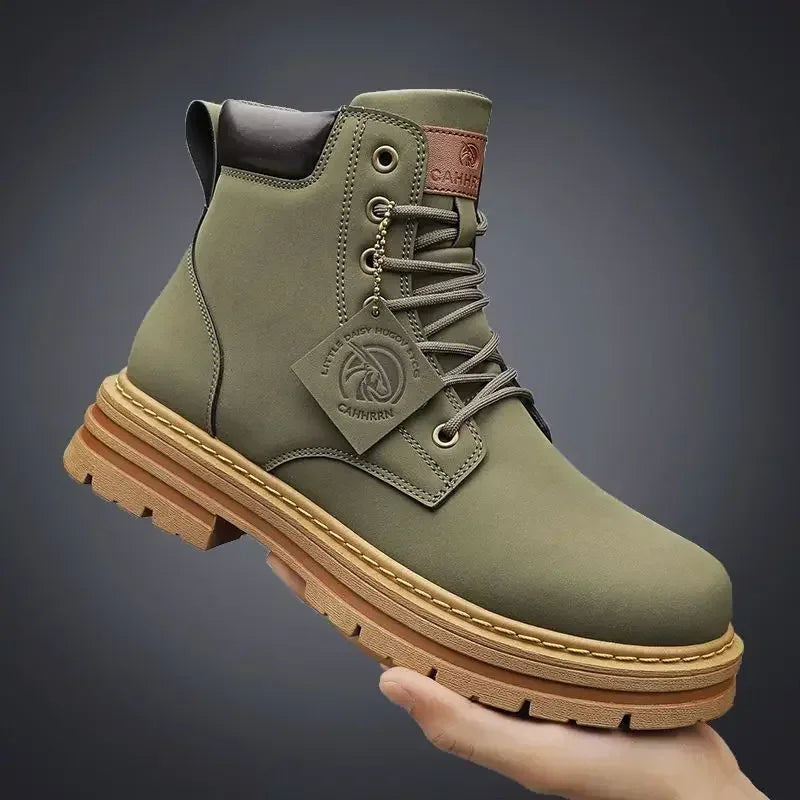 Botas de cano alto casuais  para homens, botas grossas borracha