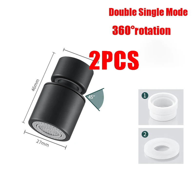 Torneira Universal 360° para Cozinha – Arejador Anti-respingo para Torneira de Banheiro – Bico Giratório com 2 Modos – Borbulhador para Pia de Cozinha