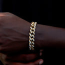 Pulseiras de corrente cubana com elos de garras geladas de 14 mm para homens e mulheres, pulseira cubana robusta de Miami, joia punk hip hop para presente