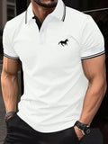 Camisa polo masculina 100% poliéster, secagem rápida, manga curta, moda verão,