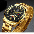 Conjunto de 5 relógios de pulso masculinos DEYROS Fashion com calendário, relógios de pulso de quartzo em aço inoxidável para homens, relógios casuais com colar e pulseira