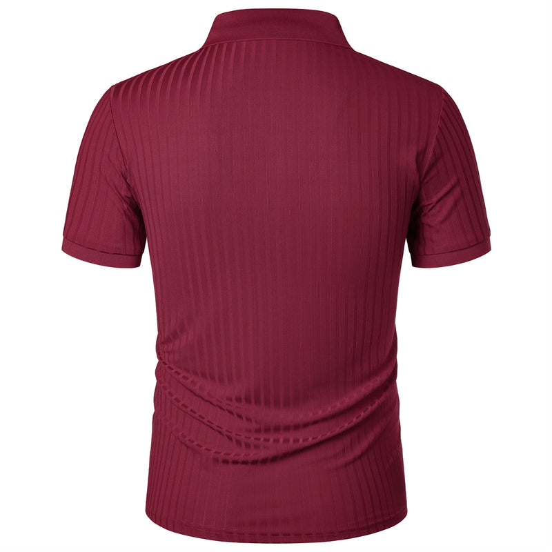 Camisa polo masculina de manga curta, elástica, para corrida, fitness, verão, com base de malha fina
