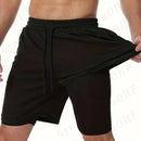 Shorts de corrida Kawasaki 2 em 1 para treino, masculino, para academia, esportivo, com forro de compressão, bolso para celular e alça para toalha