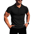 Camisa polo masculina de manga curta, elástica, para corrida, fitness, verão, com base de malha fina