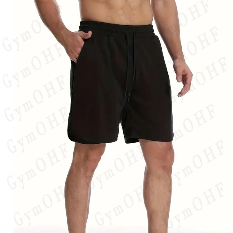 Shorts de corrida Kawasaki 2 em 1 para treino, masculino, para academia, esportivo, com forro de compressão, bolso para celular e alça para toalha