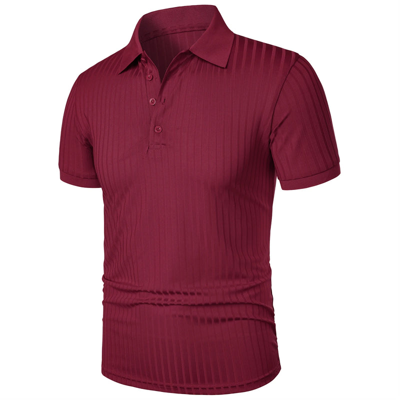 Camisa polo masculina de manga curta, elástica, para corrida, fitness, verão, com base de malha fina