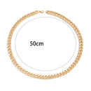 Colar de corrente cubana simples para homens, cor dourada/preta, corrente de alumínio no pescoço, gargantilha, joia para festa, presente faça você mesmo