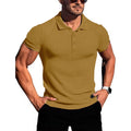 Camisa polo masculina de manga curta, elástica, para corrida, fitness, verão, com base de malha fina