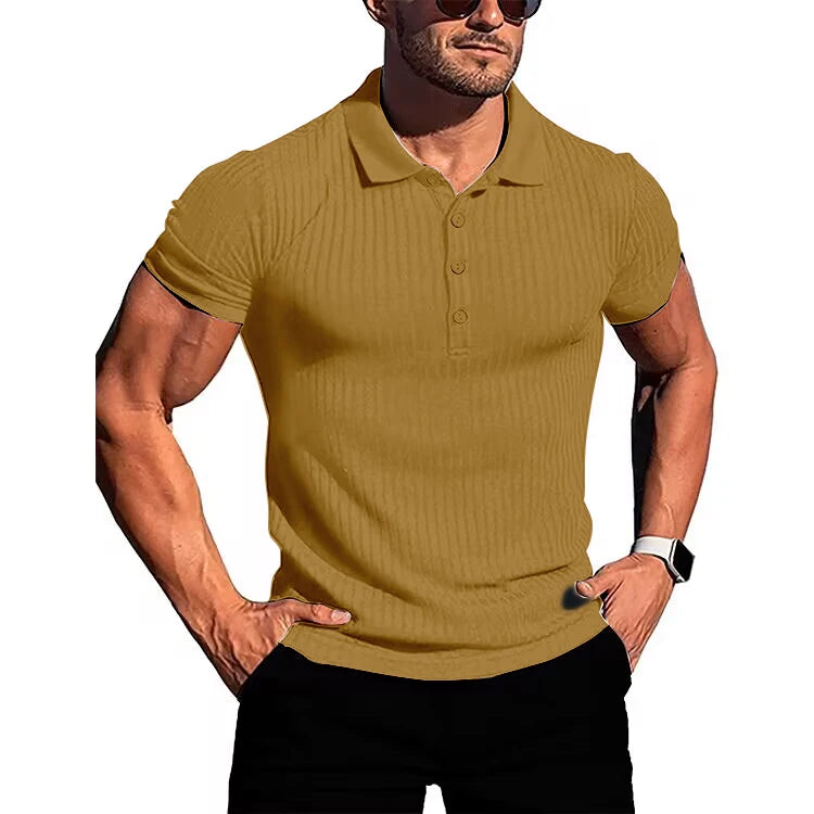 Camisa polo masculina de manga curta, elástica, para corrida, fitness, verão, com base de malha fina