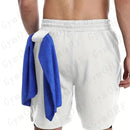 Shorts de corrida Kawasaki 2 em 1 para treino, masculino, para academia, esportivo, com forro de compressão, bolso para celular e alça para toalha