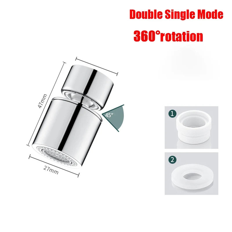 Torneira Universal 360° para Cozinha – Arejador Anti-respingo para Torneira de Banheiro – Bico Giratório com 2 Modos – Borbulhador para Pia de Cozinha