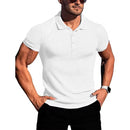 Camisa polo masculina de manga curta, elástica, para corrida, fitness, verão, com base de malha fina