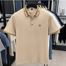 Nova camiseta polo masculina de manga curta, designer de verão, com bordado artesanal requintado e gola alta
