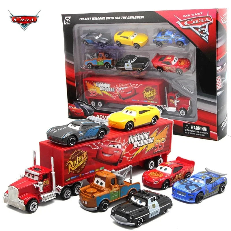 Disney Pixar Car 3 Relâmpago Mcqueen Tio Caminhão Jackson Storm 1:55 Diecast Pvc Modelo de Carro Terno Brinquedos Crianças Menino Festival Presente para Crianças
