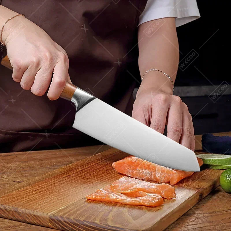Facas de cozinha  profissionais, aço inoxidável, filé de peixe, fatiador de carne, faca de chef, utensílios de cozinha