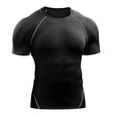 Camiseta de compressão masculina 2025, esportiva, de verão, para corrida, elástica, de secagem rápida, para academia e treino, camisetas masculinas
