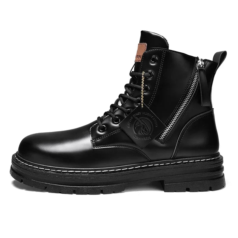 Botas de cano alto casuais  para homens, botas grossas borracha